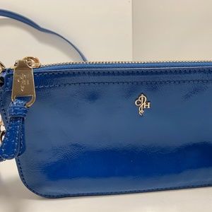 Cole Haan Bright Blue Patent Leather Crossbody, EUC